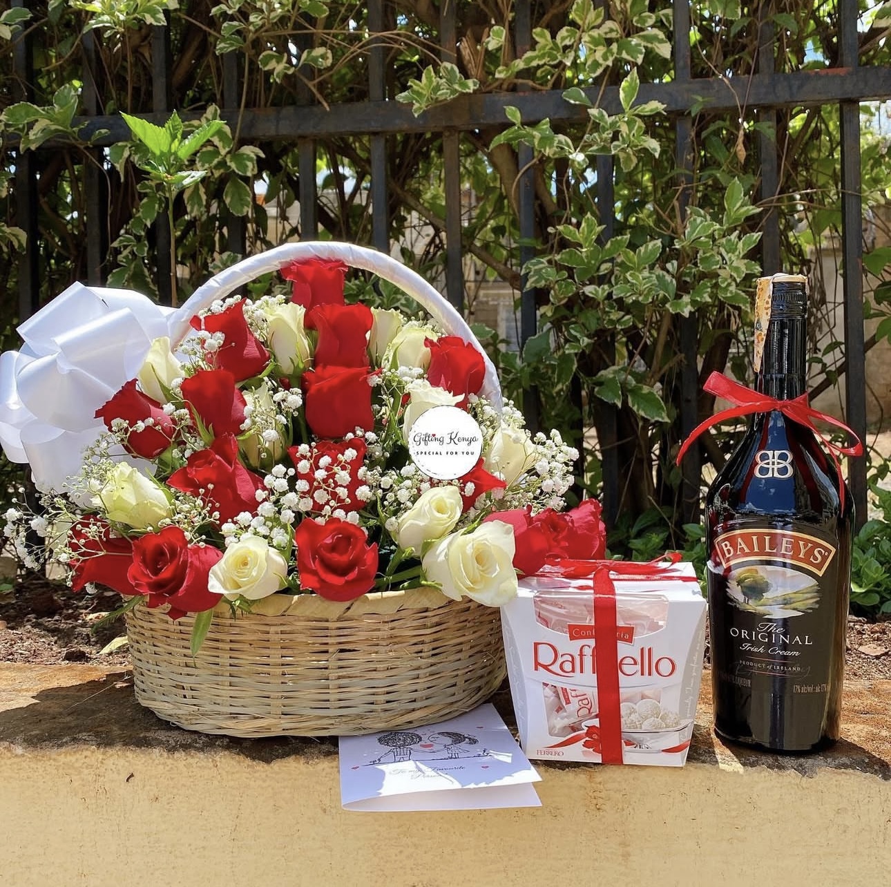 Rose Basket, Baileys & Chocolates | Gifting Kenya